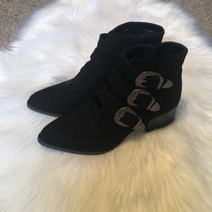 FINAL PRICE! Black faux sued ankle boots